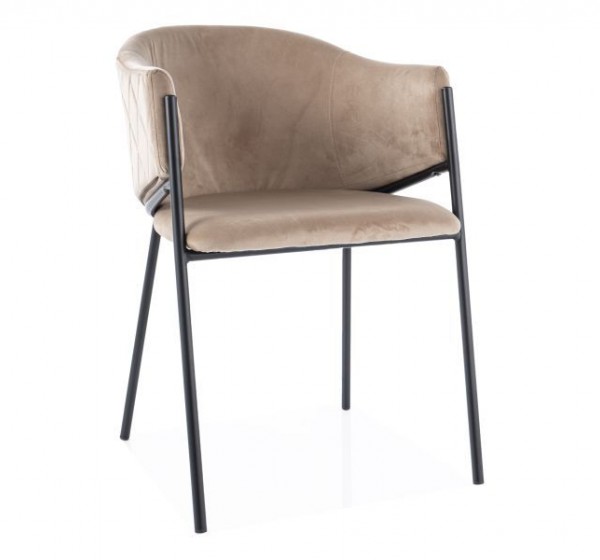 KRZESŁO BONO VELVET CZARNY STELAZ/BEŻ BLUVEL 28