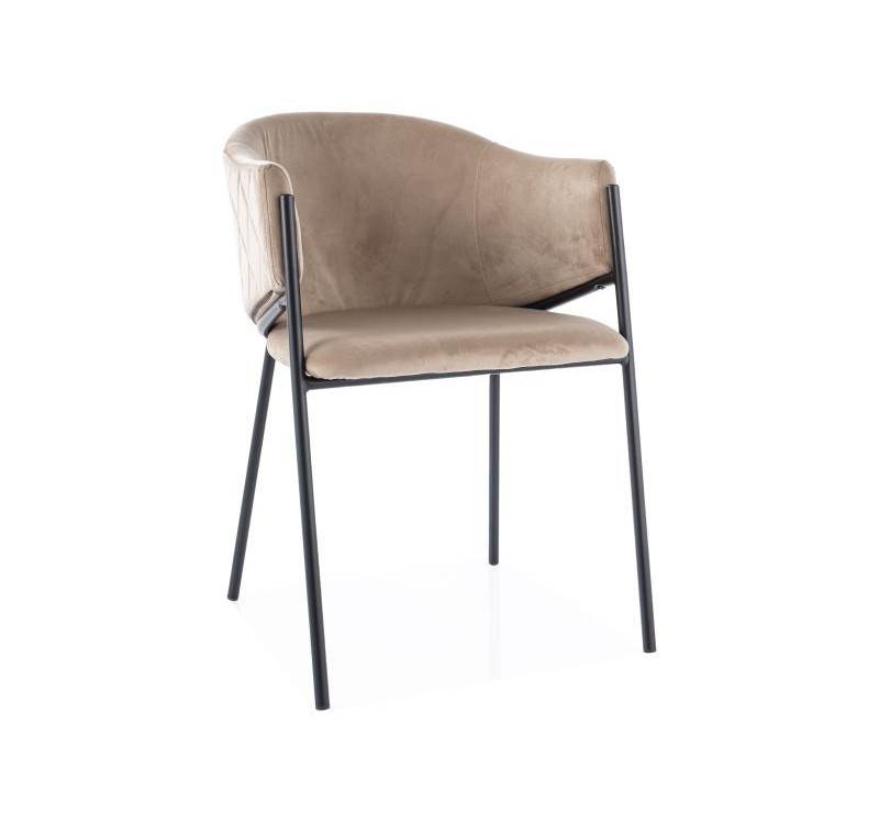 KRZESŁO BONO VELVET CZARNY STELAZ/BEŻ BLUVEL 28