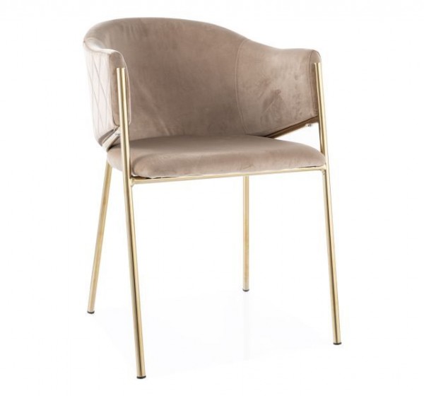 KRZESŁO BONO VELVET ZŁOTY STELAZ/BEŻ BLUVEL 28