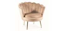 FOTEL CAMELLIA 1 VELVET BEŻOWY BLUVEL 28/ZŁOTY