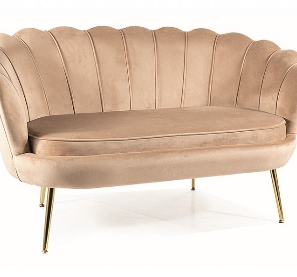 SOFA CAMELLIA 2 VELVET BEŻOWY BLUVEL 28/ZŁOTY