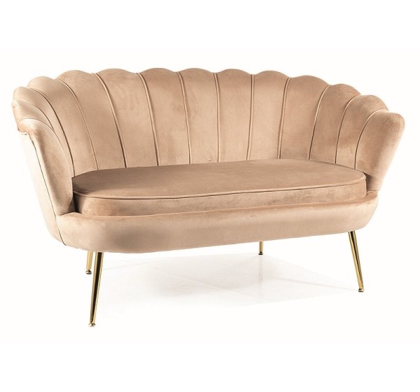 SOFA CAMELLIA 2 VELVET BEŻOWY BLUVEL 28/ZŁOTY