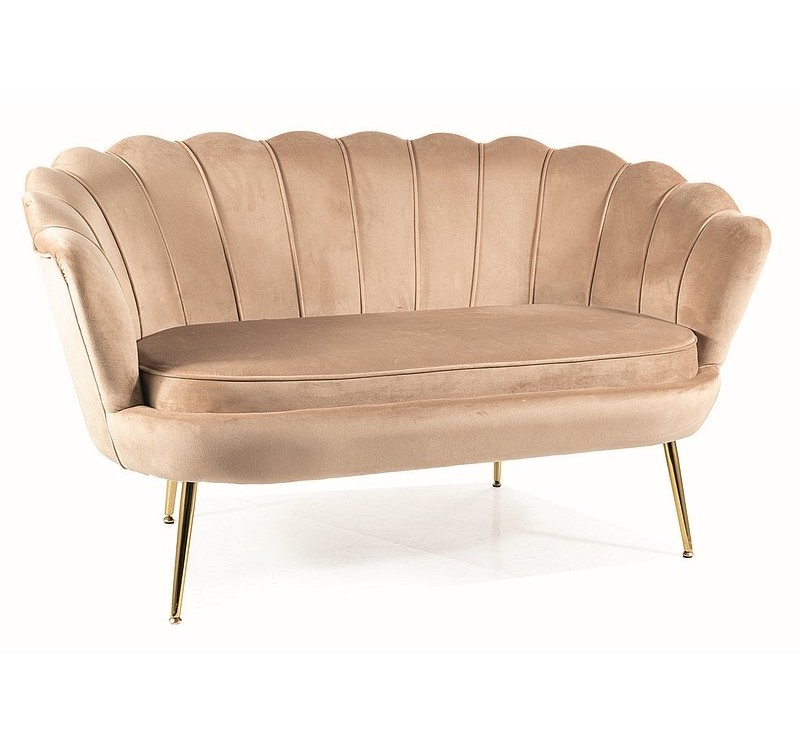 SOFA CAMELLIA 2 VELVET BEŻOWY BLUVEL 28/ZŁOTY
