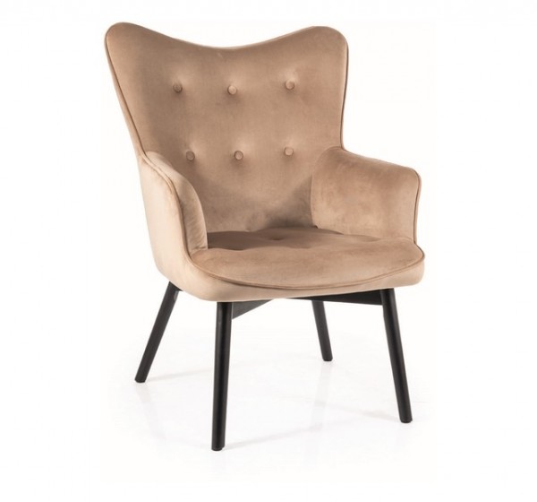 FOTEL CARMEN VELVET CZARNY MAT STELAŻ/ BEŻOWY BLUVEL 28