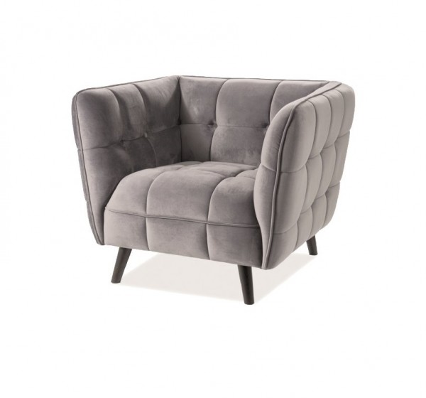 Πολυθρόνα βελούδινη γκρι CASTELLO1 85Χ92Χ78 DIOMMI 80-089