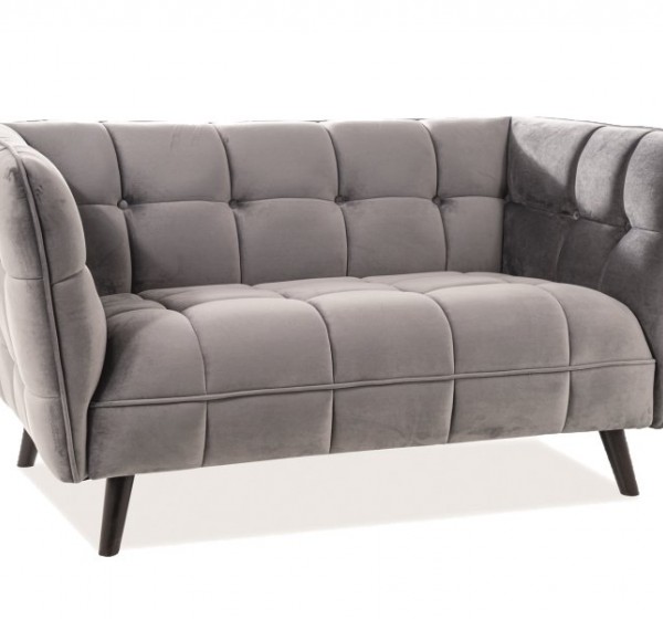 Διθέσιος καναπές Castello 2 142x85x78 βελούδινο γκρι/wenge DIOMMI CASTELLO2V14