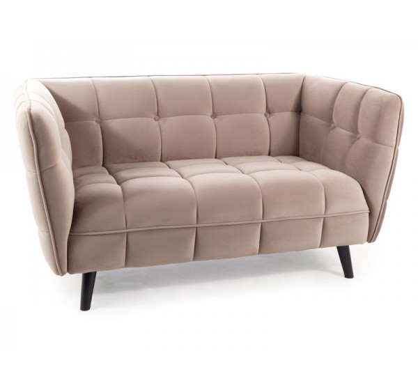 SOFA CASTELLO 2 VELVET C. BEŻ BLUVEL 40 / WENGE