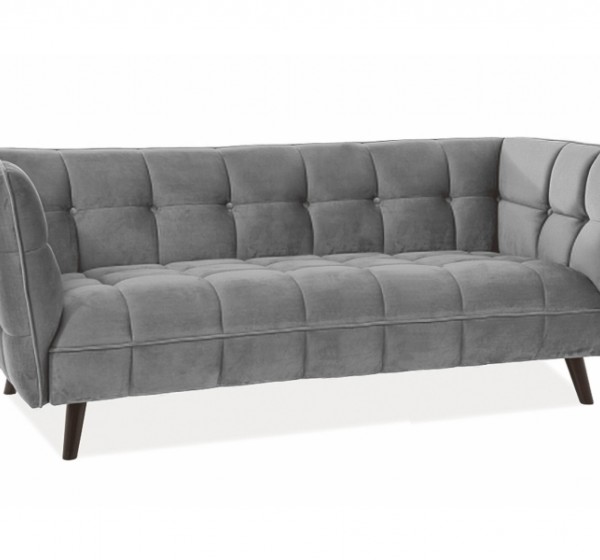 Τριθέσιος καναπές CASTELLO 3 βελούδινο γκρι/wenge DIOMMI CASTELLO3V14