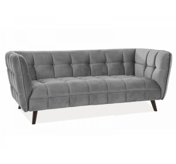 Τριθέσιος καναπές CASTELLO 3 βελούδινο γκρι/wenge DIOMMI CASTELLO3V14