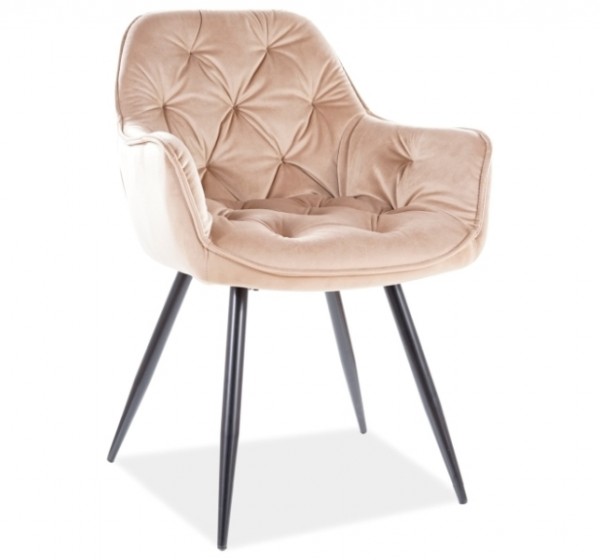 CHERRY VELVET CHAIR ΜΑΥΡΟ ΠΛΑΙΣΙΟ / ΜΠΕΖ BLUVEL 28 DIOMMI CHERRYVCBE