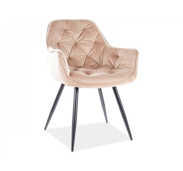 CHERRY VELVET CHAIR ΜΑΥΡΟ ΠΛΑΙΣΙΟ / ΜΠΕΖ BLUVEL 28 DIOMMI CHERRYVCBE