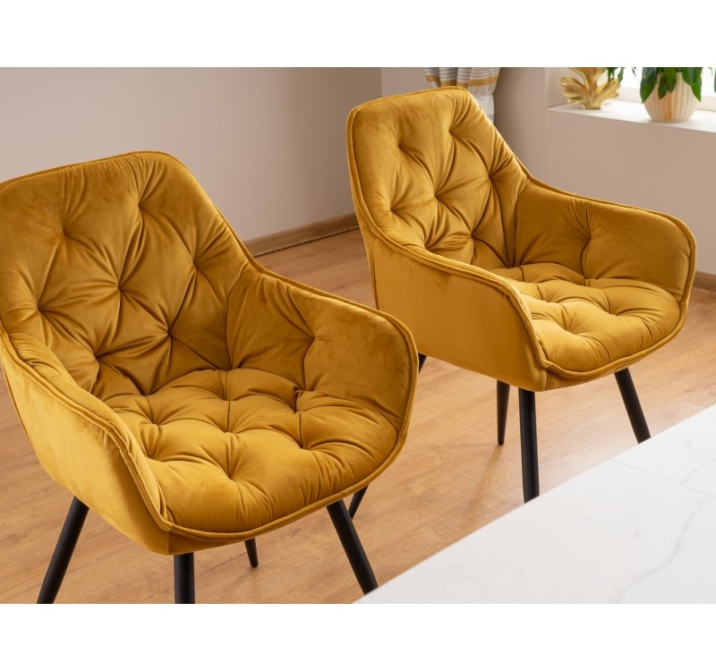 CHERRY VELVET CHAIR ΜΑΥΡΟ ΠΛΑΙΣΙΟ / CURRY BLUVEL 68 DIOMMI CHERRYVCCU