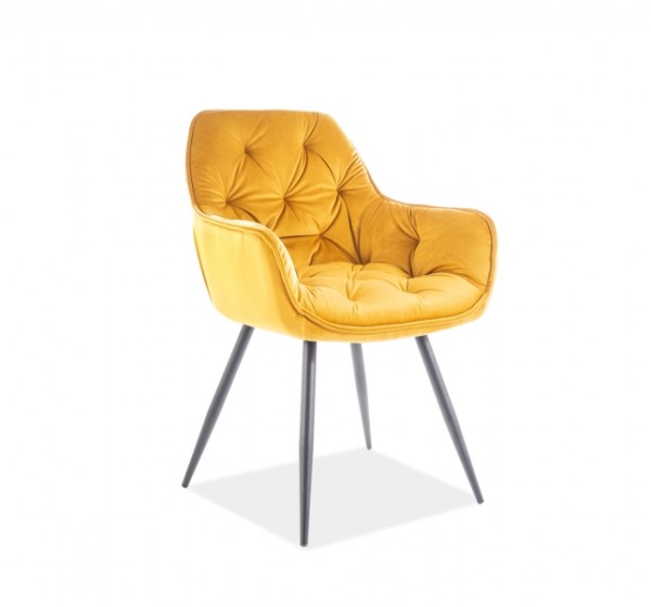 CHERRY VELVET CHAIR ΜΑΥΡΟ ΠΛΑΙΣΙΟ / CURRY BLUVEL 68 DIOMMI CHERRYVCCU