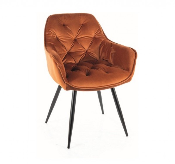 KRZESŁO CHERRY VELVET CZARNY STELAŻ/CYNAMON BLUVEL 4215
