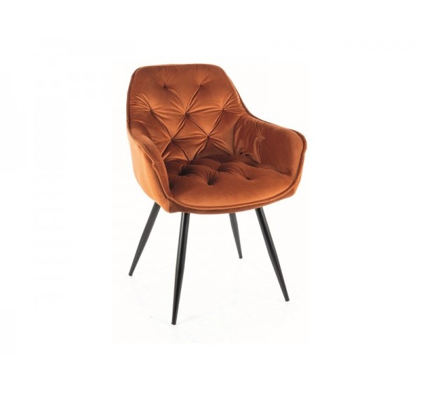 KRZESŁO CHERRY VELVET CZARNY STELAŻ/CYNAMON BLUVEL 4215