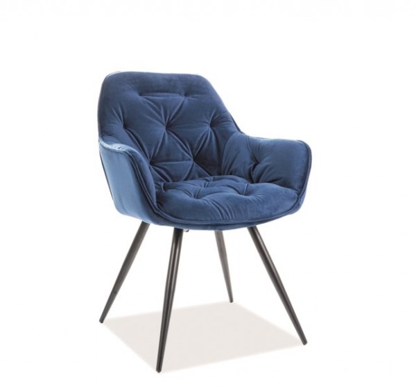 CHERRY VELVET CHAIR ΜΑΥΡΟ ΠΛΑΙΣΙΟ / NAVY BLUVEL 86 DIOMMI CHERRYVCG