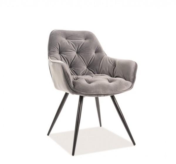 CHERRY VELVET CHAIR ΜΑΥΡΟ ΠΛΑΙΣΙΟ / ΓΚΡΙ BLUVEL14 DIOMMI CHERRYVCSZ