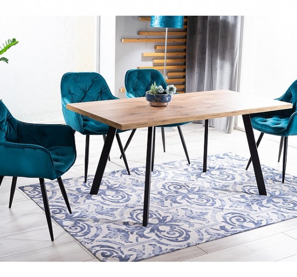 CHERRY VELVET CHAIR ΜΑΥΡΗ ΚΟΡΝΙΖΑ / TURQUOISE BLUVEL 85 DIOMMI CHERRYVCTU
