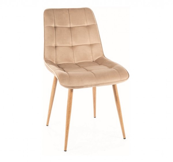 KRZESŁO CHIC D VELVET  DĄB STELAŻ / BEŻ BLUVEL 28