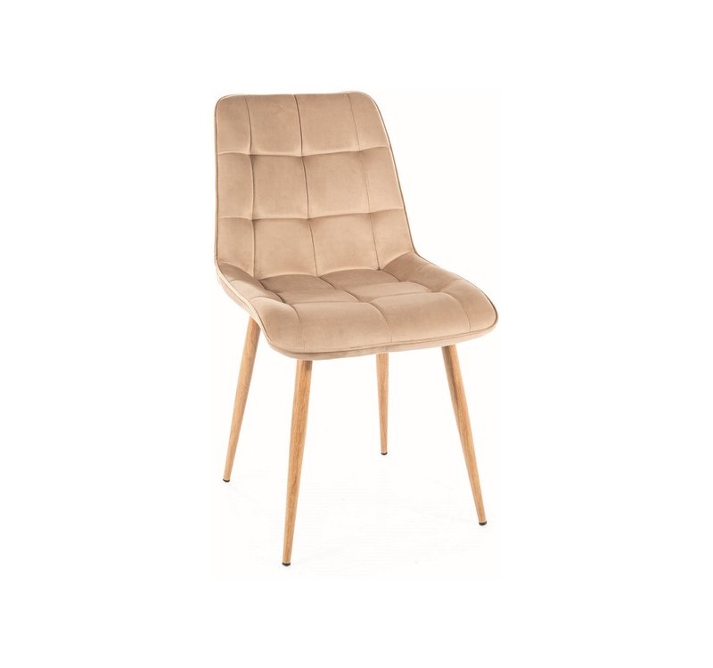 KRZESŁO CHIC D VELVET  DĄB STELAŻ / BEŻ BLUVEL 28