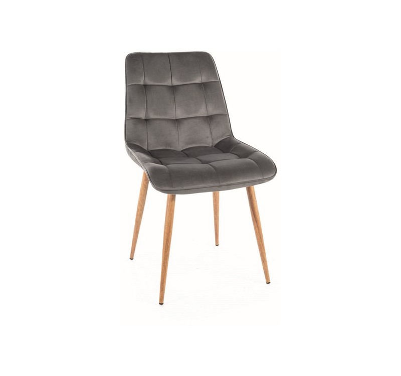 KRZESŁO CHIC D VELVET  DĄB STELAŻ / SZARY BLUVEL 14