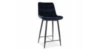 Καρέκλα μπαρ ύφασμιμι Chic H2 45x37x92 μαύρο/μαύρο βελούδο DIOMMI CHICH2VCC