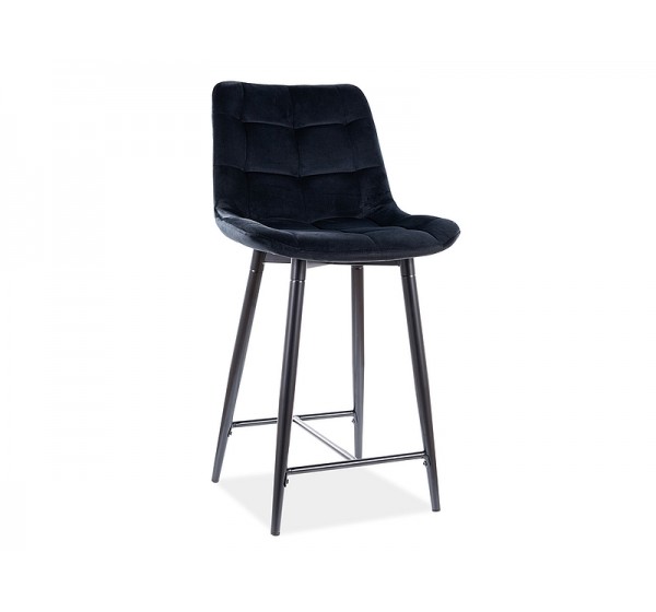 Καρέκλα μπαρ ύφασμιμι Chic H2 45x37x92 μαύρο/μαύρο βελούδο DIOMMI CHICH2VCC