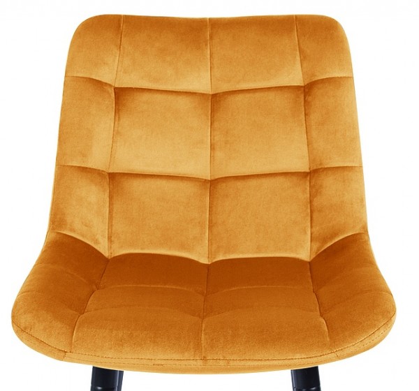 Επενδυμένη καρέκλα ύφασμιμι Chic H2 45x37x92 μαύρο/βελούδινο curry DIOMMI CHICH2VCCU