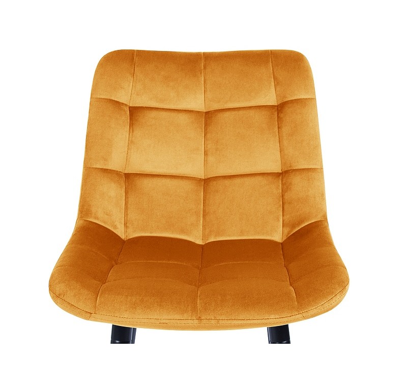 Επενδυμένη καρέκλα ύφασμιμι Chic H2 45x37x92 μαύρο/βελούδινο curry DIOMMI CHICH2VCCU