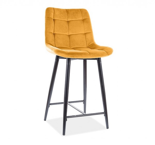 Επενδυμένη καρέκλα ύφασμιμι Chic H2 45x37x92 μαύρο/βελούδινο curry DIOMMI CHICH2VCCU