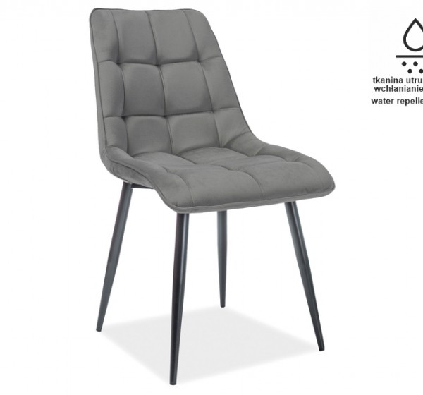 Επενδυμένη καρέκλα ύφασμιμι Chic 50x43x88 μαύρο/γκρι velvet DIOMMI CHICMVCSZ