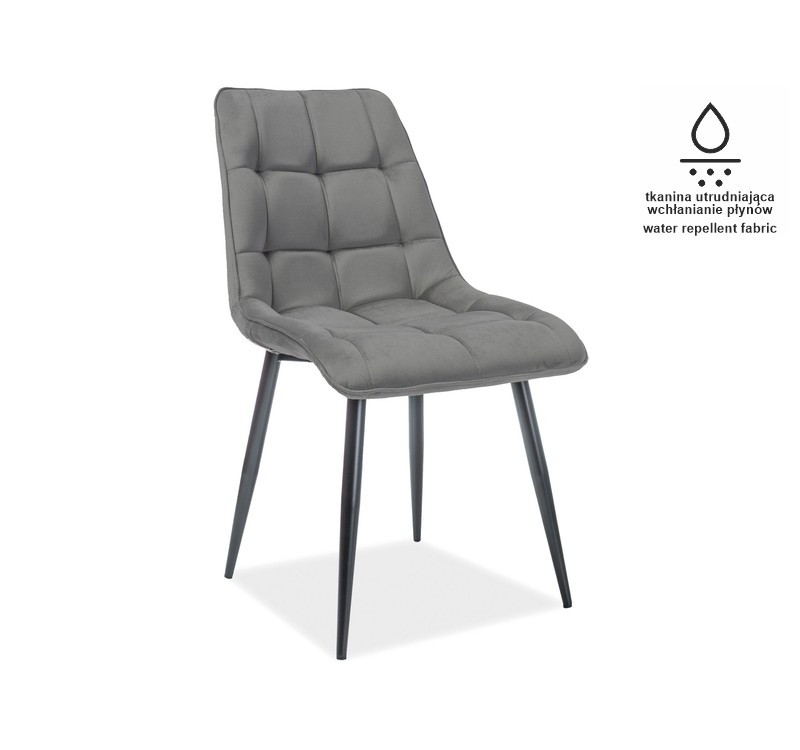Επενδυμένη καρέκλα ύφασμιμι Chic 50x43x88 μαύρο/γκρι velvet DIOMMI CHICMVCSZ