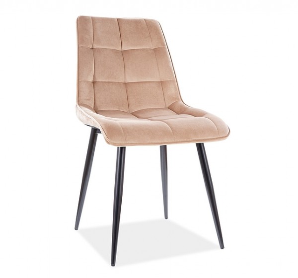 Επενδυμένη καρέκλα ύφασμιμι Chic 50x43x88 μαύρο/μπεζ βελούδο DIOMMI CHICVCBE
