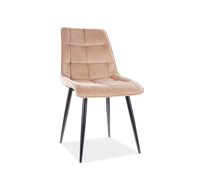 Επενδυμένη καρέκλα ύφασμιμι Chic 50x43x88 μαύρο/μπεζ βελούδο DIOMMI CHICVCBE