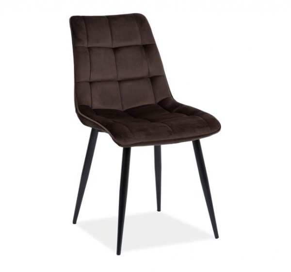 Επενδυμένη καρέκλα ύφασμιμι Chic 50x43x88 μαύρο/καφέ βελούδο DIOMMI CHICVCBR