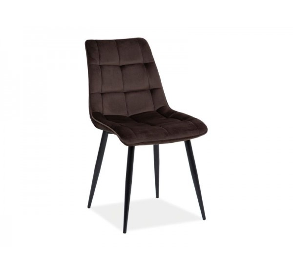 Επενδυμένη καρέκλα ύφασμιμι Chic 50x43x88 μαύρο/καφέ βελούδο DIOMMI CHICVCBR