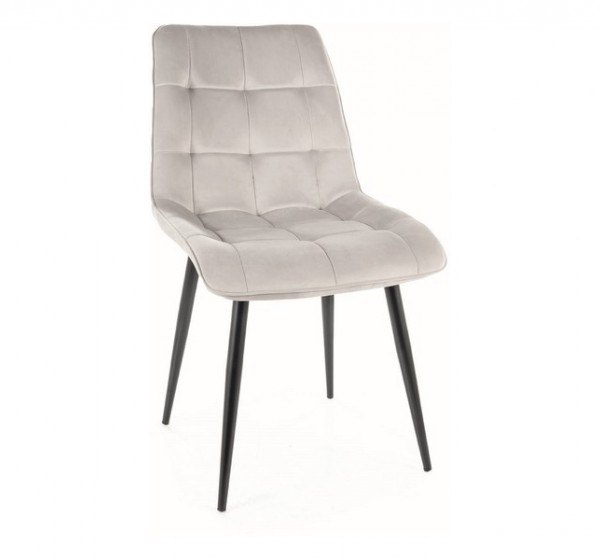 KRZESŁO CHIC VELVET CZARNY STELAŻ / J. SZARY BLUVEL 03