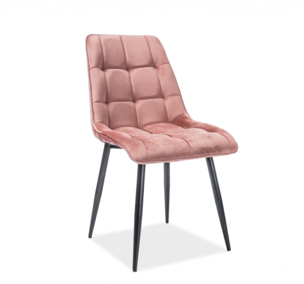 Επενδυμένη καρέκλα ύφασμιμι Chic 50x43x88 μαύρο/ροζ βελούδο DIOMMI CHICVCRA52