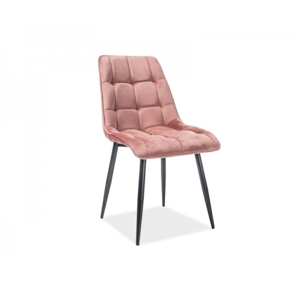Επενδυμένη καρέκλα ύφασμιμι Chic 50x43x88 μαύρο/ροζ βελούδο DIOMMI CHICVCRA52