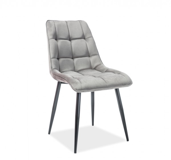 Επενδυμένη καρέκλα ύφασμιμι Chic 50x43x88 μαύρο/γκρι βελούδο DIOMMI CHICVCSZ14
