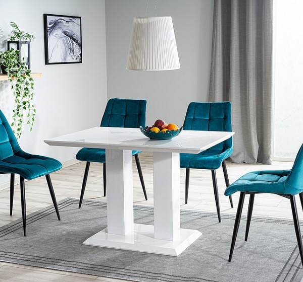 Επενδυμένη καρέκλα ύφασμιμι Chic 50x43x88 μαύρο/τιρκουάζ βελούδο DIOMMI CHICVCTU