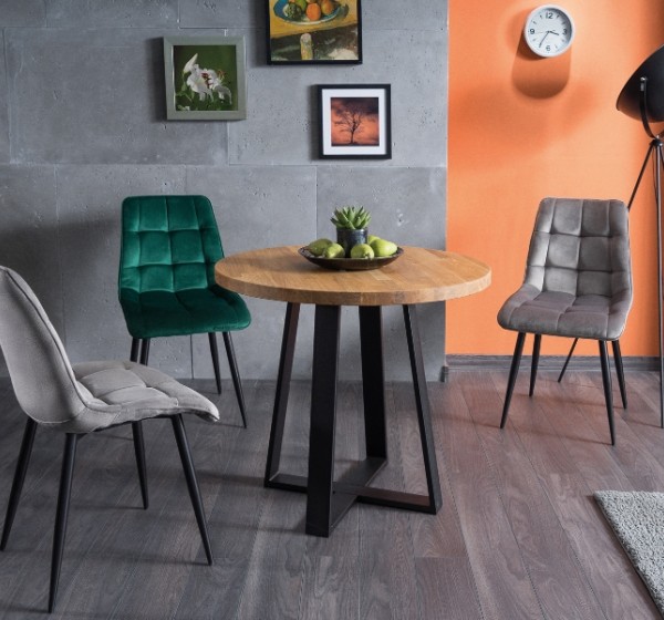 Επενδυμένη καρέκλα ύφασμιμι Chic 50x43x88 μαύρο/πράσινο βελούδο DIOMMI CHICVCZ78