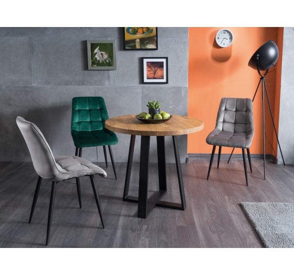 Επενδυμένη καρέκλα ύφασμιμι Chic 50x43x88 μαύρο/πράσινο βελούδο DIOMMI CHICVCZ78