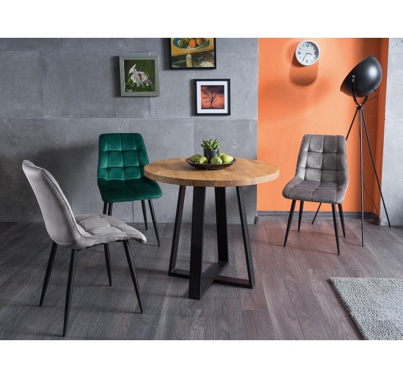 Επενδυμένη καρέκλα ύφασμιμι Chic 50x43x88 μαύρο/πράσινο βελούδο DIOMMI CHICVCZ78