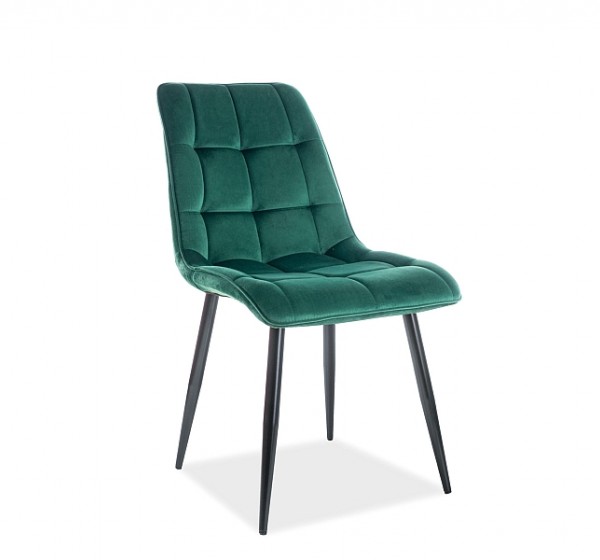 Επενδυμένη καρέκλα ύφασμιμι Chic 50x43x88 μαύρο/πράσινο βελούδο DIOMMI CHICVCZ78