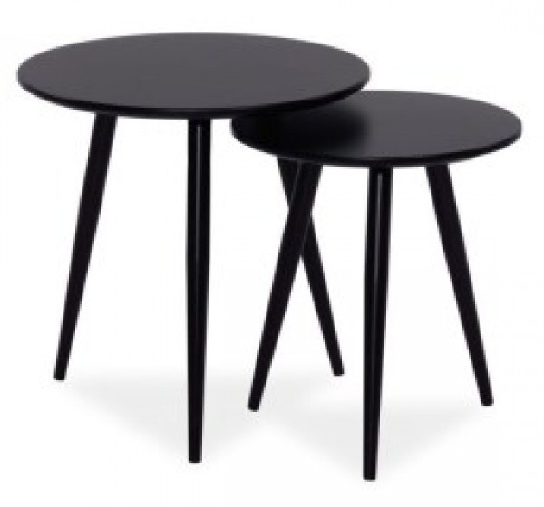 Σετ τραπεζιού Cleo 50x50x50 μαύρος μεταλλικός σκελετός/MDF DIOMMI CLEOSCZ
