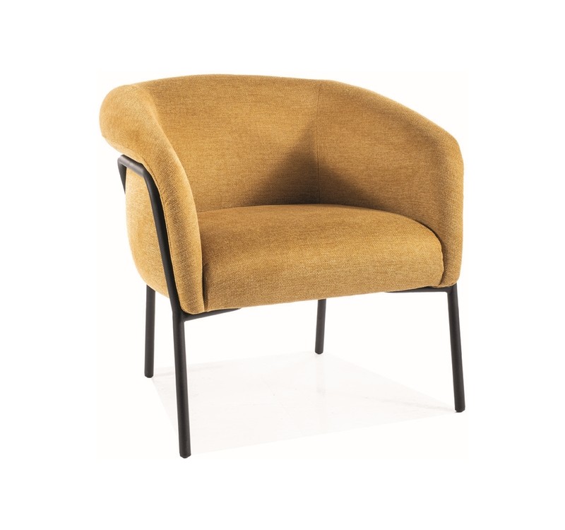 FOTEL CLOVER BREGO CZARNY STELAŻ/ CURRY 68