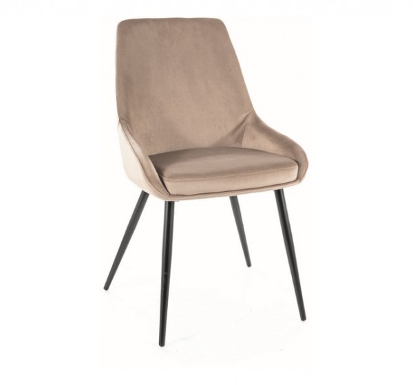 KRZESŁO COBE VELVET CZARNY STELAŻ / C. BEŻ BLUVEL 40