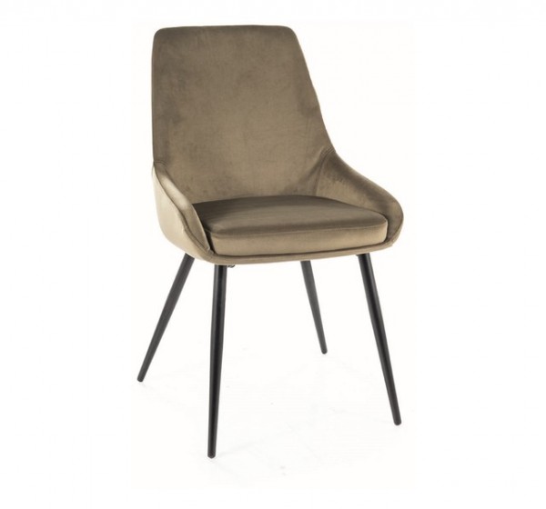 KRZESŁO COBE VELVET CZARNY STELAŻ / OLIWKA BLUVEL 77
