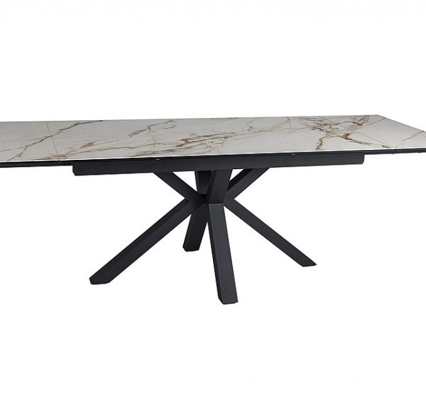 STÓŁ COLUMBUS CERAMIC BIAŁY AMBER BIANCO/CZARNY 160(240)X90